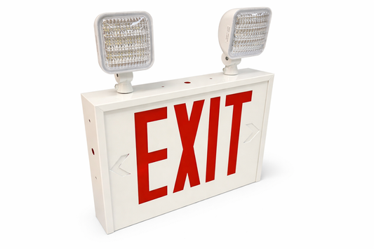 Emergency LED Steel Exit Sign with Head Lamp