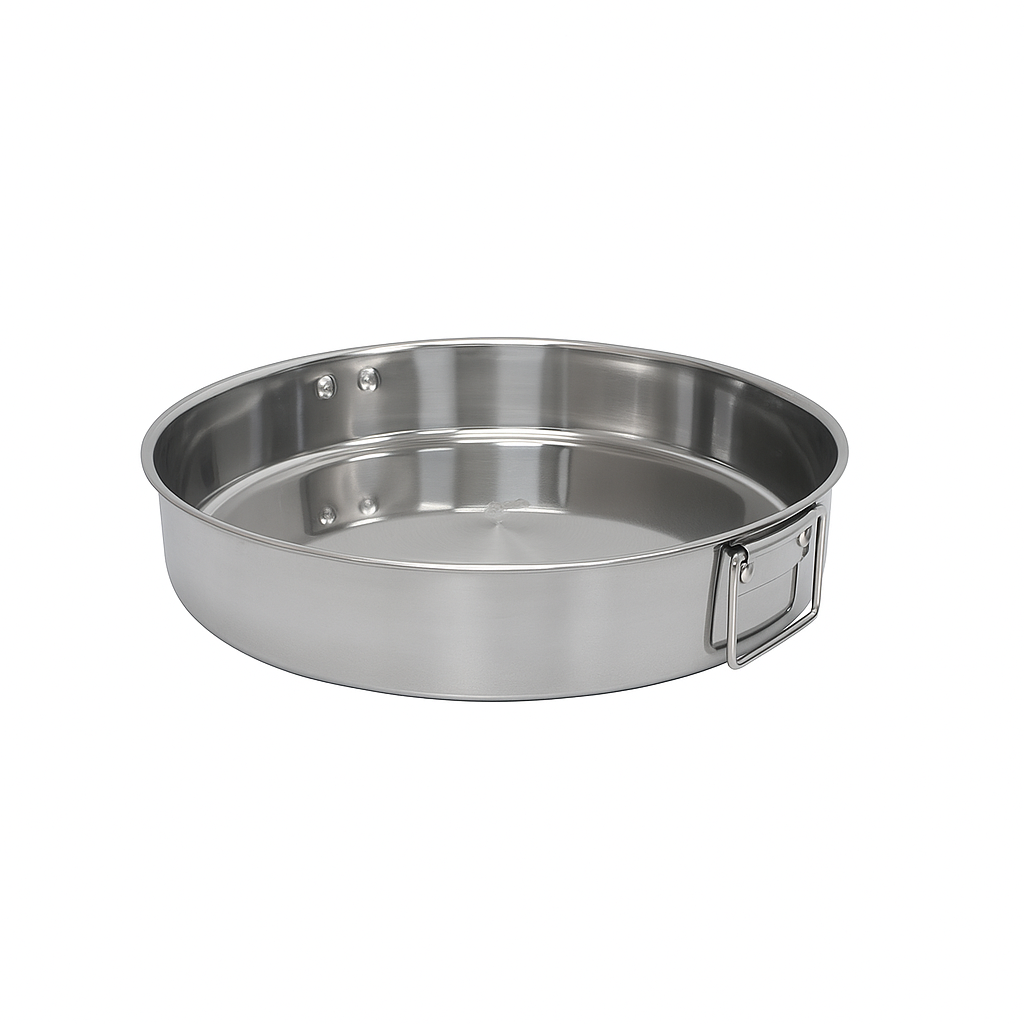Round stainless steel pan