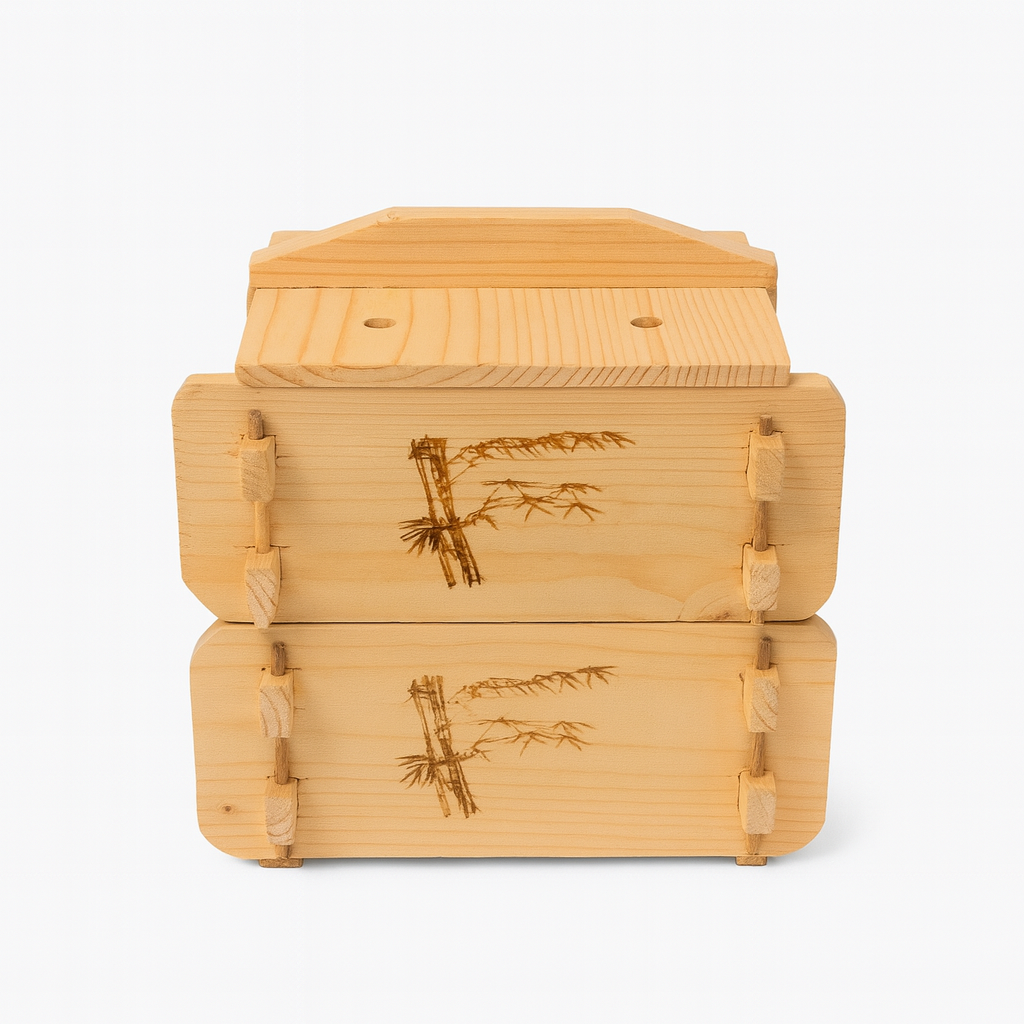 Bamboo wood steamer crate